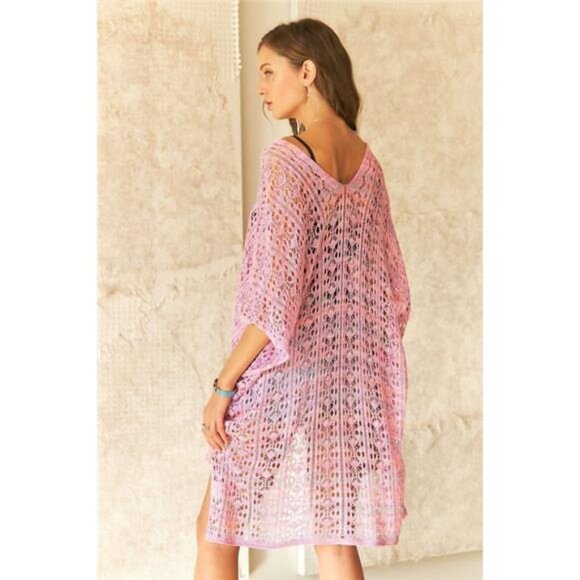 ADORA Crochet Cover‎ Up Tunic Top - Picture 3 of 3